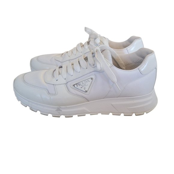 Prada Prax Tonal Low-Top Bianco Calzature Uomo Sneakers Size 10 D Retail $1100 - Picture 10 of 12